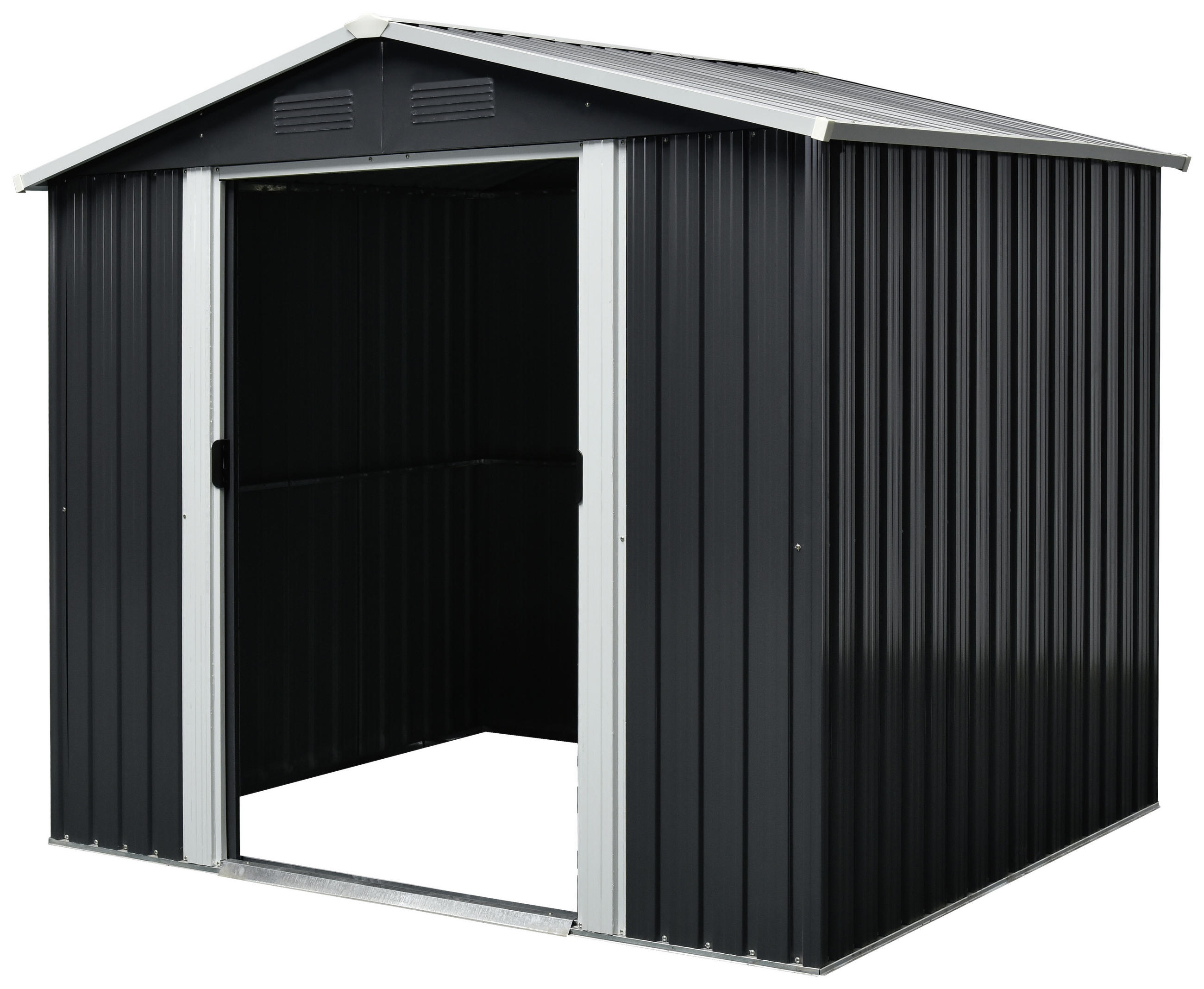 GERÄTEHAUS 301/214/174 cm  - Anthrazit/Weiß, Basics, Metall (301/214/174cm)