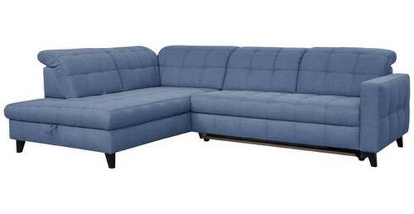 ECKSOFA in Webstoff Blau 216/297 cm - Blau/Schwarz, Design, Holz/Textil (216/297cm) - Xora