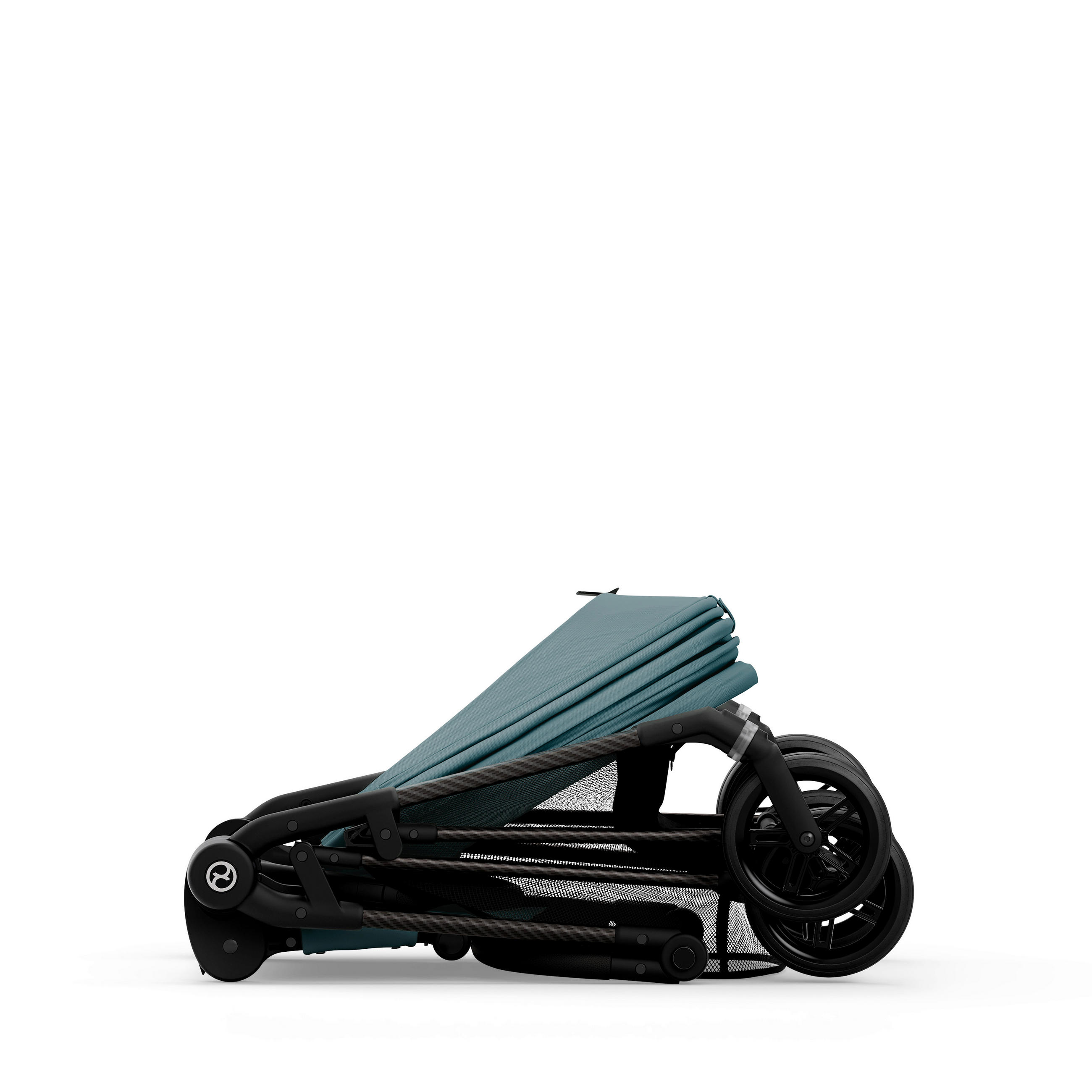 KINDERWAGEN Melio Carbon  - Pastellblau/Schwarz, Basics, Textil/Metall (82-91/49/96,5-107cm) - Cybex