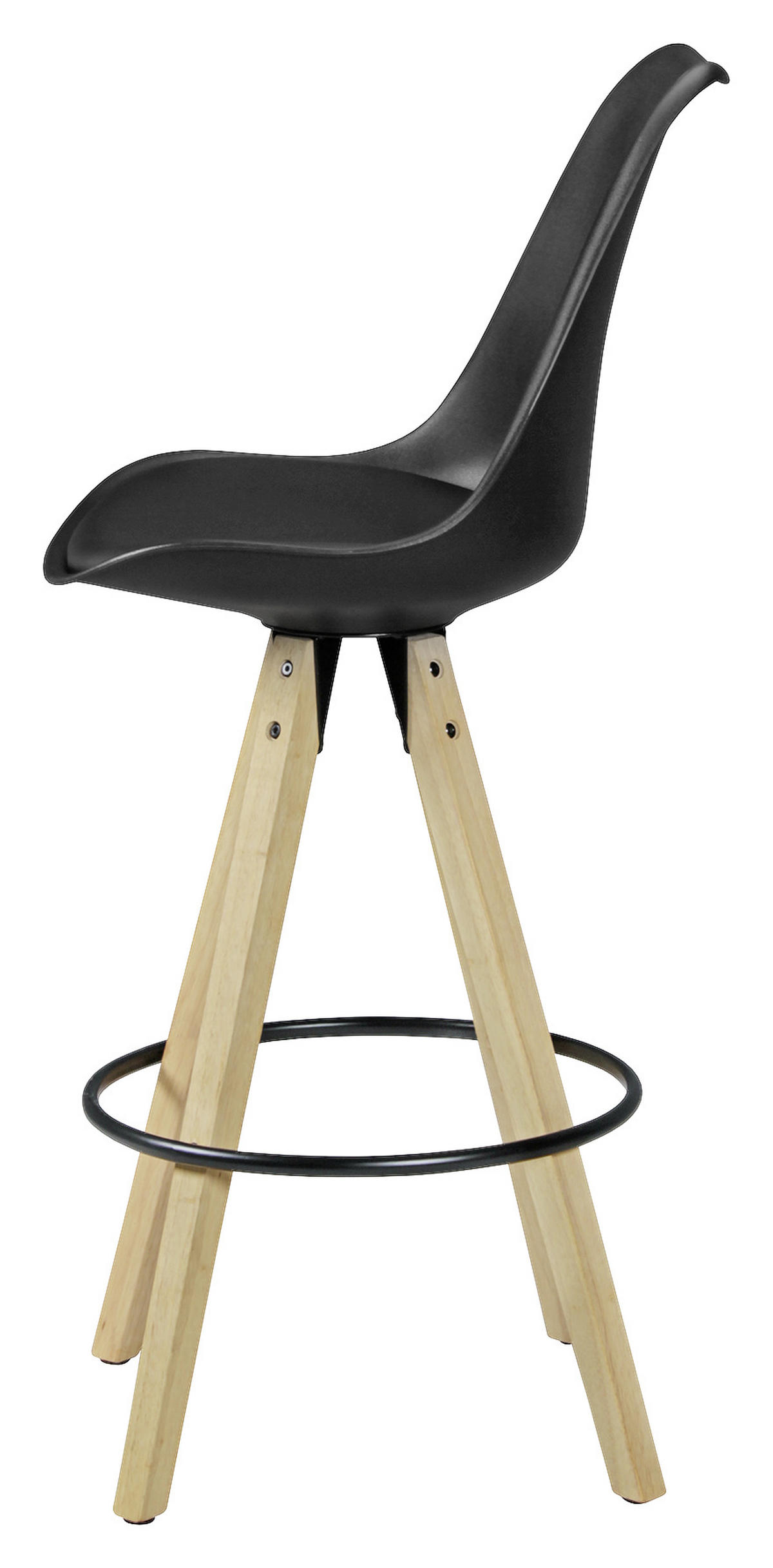 BÁRSZÉK SZETT fekete  - fekete/tölgyfa, Design, műanyag/fém (49/113/49cm) - MID.YOU