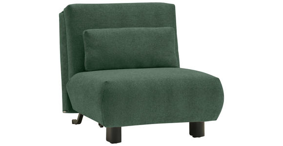 SCHLAFSESSEL Flachgewebe Grün Liegefunktion Zierkissen  - Schwarz/Grün, KONVENTIONELL, Textil/Metall (90/85/100cm) - Carryhome