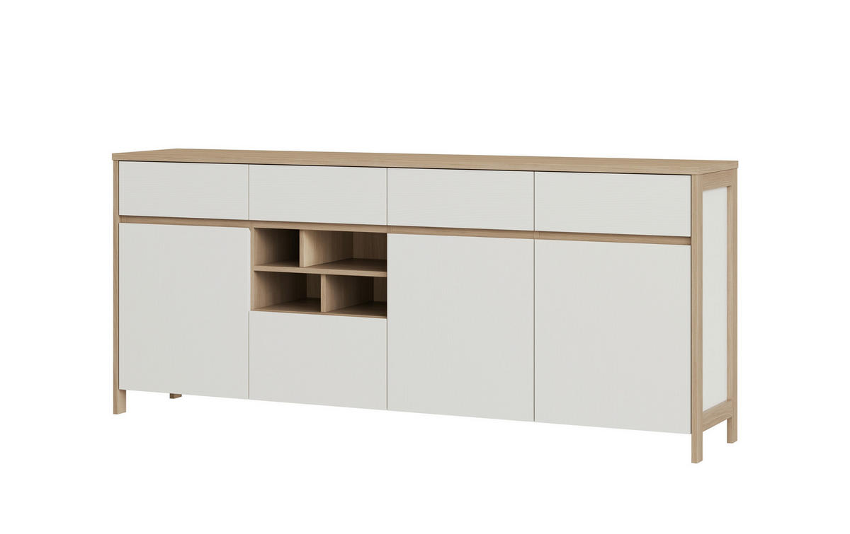 SIDEBOARD  193/85/39 cm 4 Schublade(n)  - Eichefarben/Weiß, Design, Holzwerkstoff (193/85/39cm) - MID.YOU
