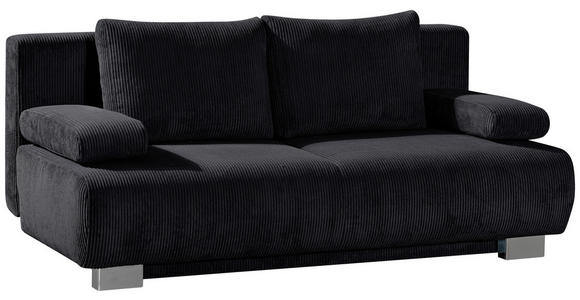 SCHLAFSOFA in Cord Anthrazit, Grau  - Anthrazit/Grau, KONVENTIONELL, Textil/Metall (196/89/94cm) - Novel