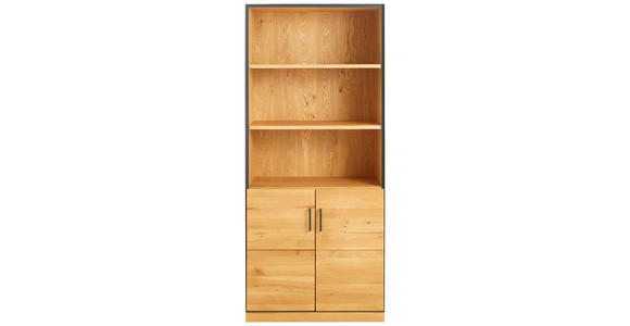 AKTENREGAL 86/197/40 cm - Eichefarben/Anthrazit, Natur, Holz/Holzwerkstoff (86/197/40cm) - Linea Natura