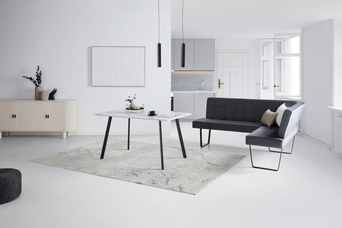 ECKBANK 190/150 cm  in Dunkelgrau  - Dunkelgrau, KONVENTIONELL, Textil/Metall (190/150cm) - MID.YOU