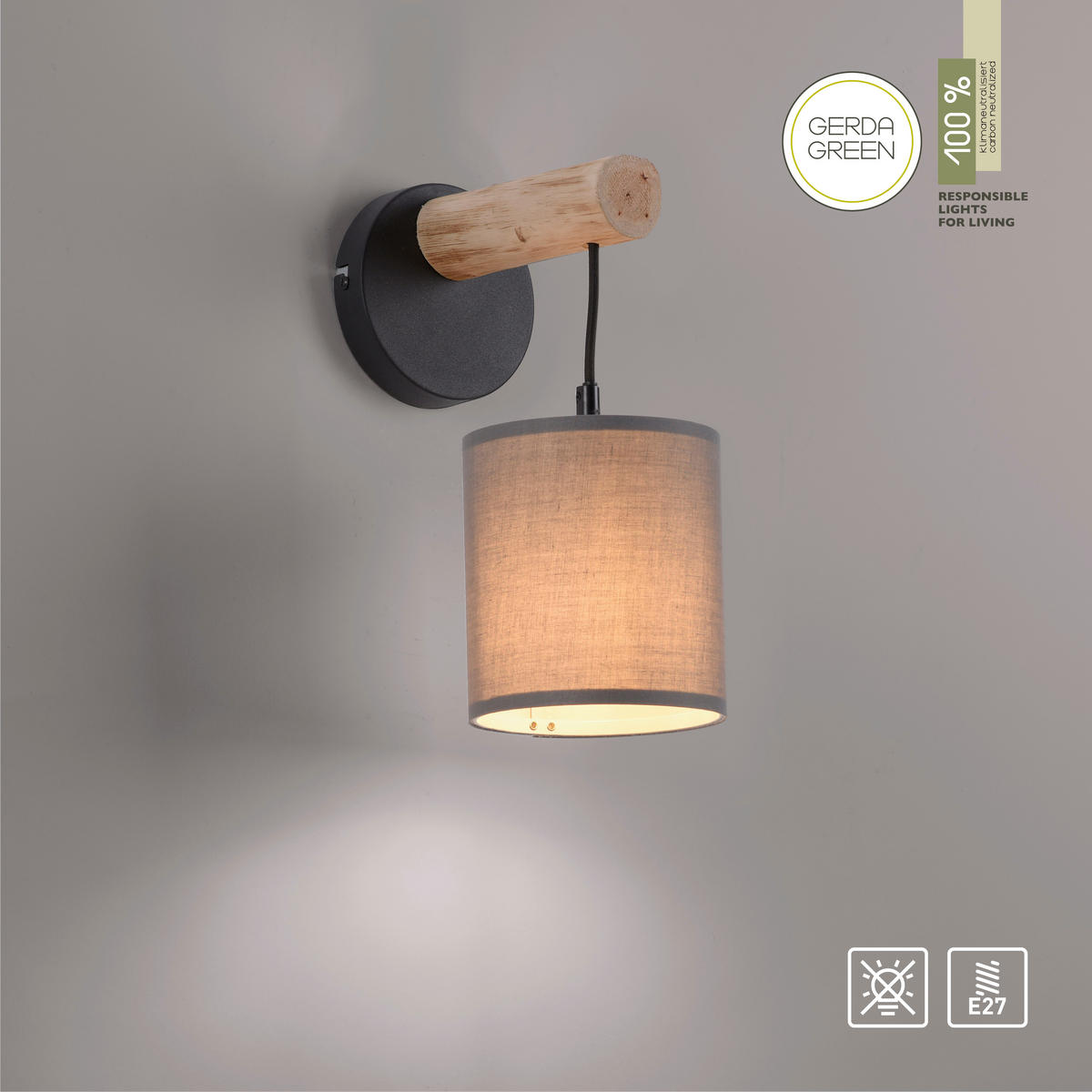 WANDLEUCHTE Tribu 21/13,5/29,5 cm   - Natur, Holz/Kunststoff (21/13,5/29,5cm)