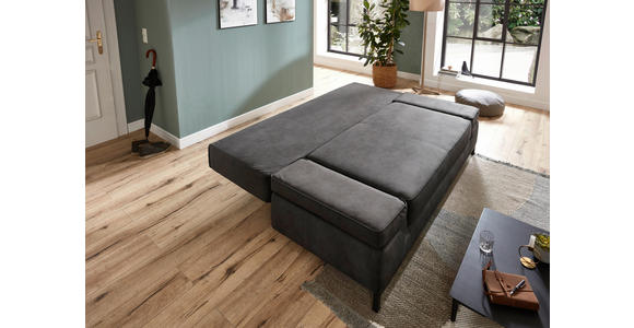 SCHLAFSOFA  mit Mikrofaser Anthrazit  - Anthrazit/Schwarz, KONVENTIONELL, Kunststoff/Textil (202/90/97cm) - Carryhome