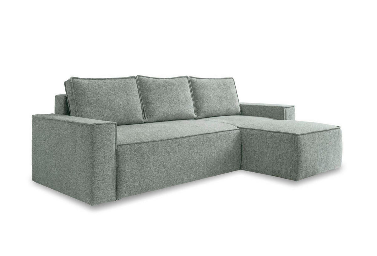 ECKSOFA Grün  - Weiss/Schwarz, Design, Kunststoff/Textil (250/156cm) - MID.YOU