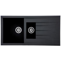 SPÜLE 1712HOUSTON100X50S  - Schwarz, Trend, Glas/Kunststoff (100/21/50cm) - Respekta