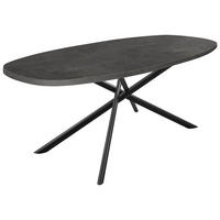 ESSTISCH Schwarz bootsförmig  in verschiedenen Holzdekoren erhältlich  - Schwarz, Basics, Holzwerkstoff/Metall (160/95/76cm) - Celina Home