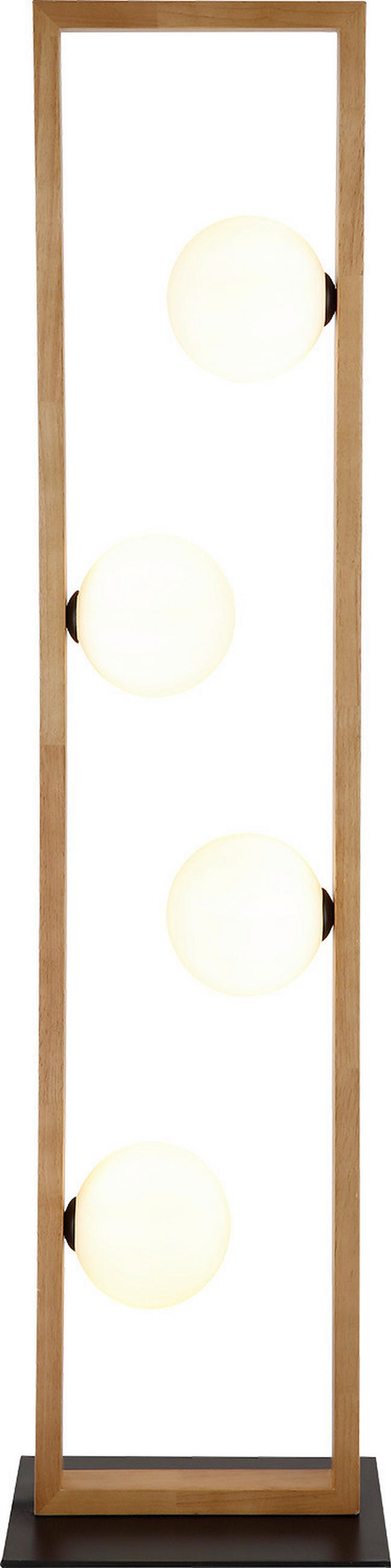 STEHLEUCHTE 28/20/110 cm    - Schwarz/Weiß, Natur, Glas/Holz (28/20/110cm)