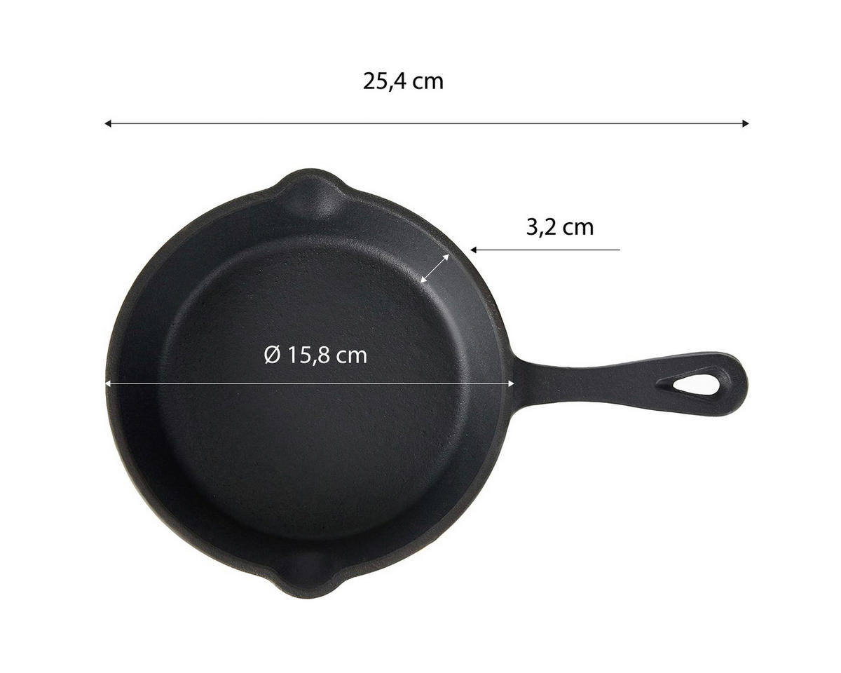 SERVIERPFANNE Emaille  - Schwarz, Design, Metall (15/3,5/25cm) - Echtwerk
