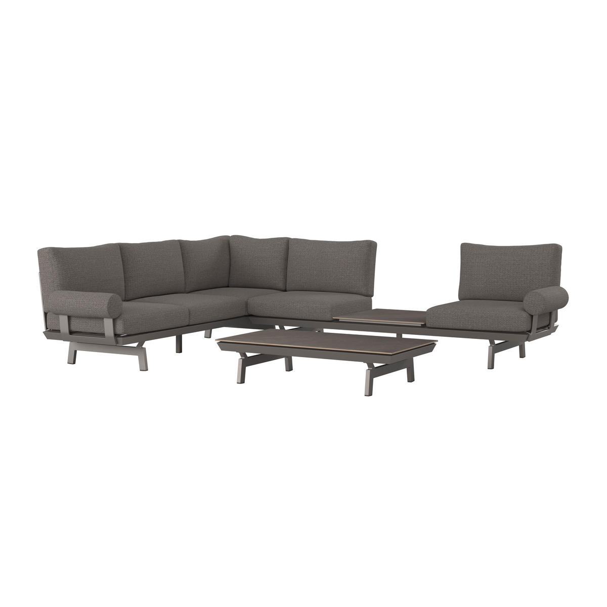LOUNGE GARNITURA  antracit, tamno siva   - tamno siva/antracit, Design, metal/tekstil (235/305cm) - Dieter Knoll