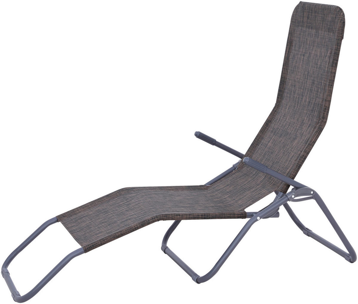 GARTEN-RELAXLIEGE 58/96/145 cm  - Anthrazit/Braun, Design, Textil/Metall (58/96/145cm) - Xora