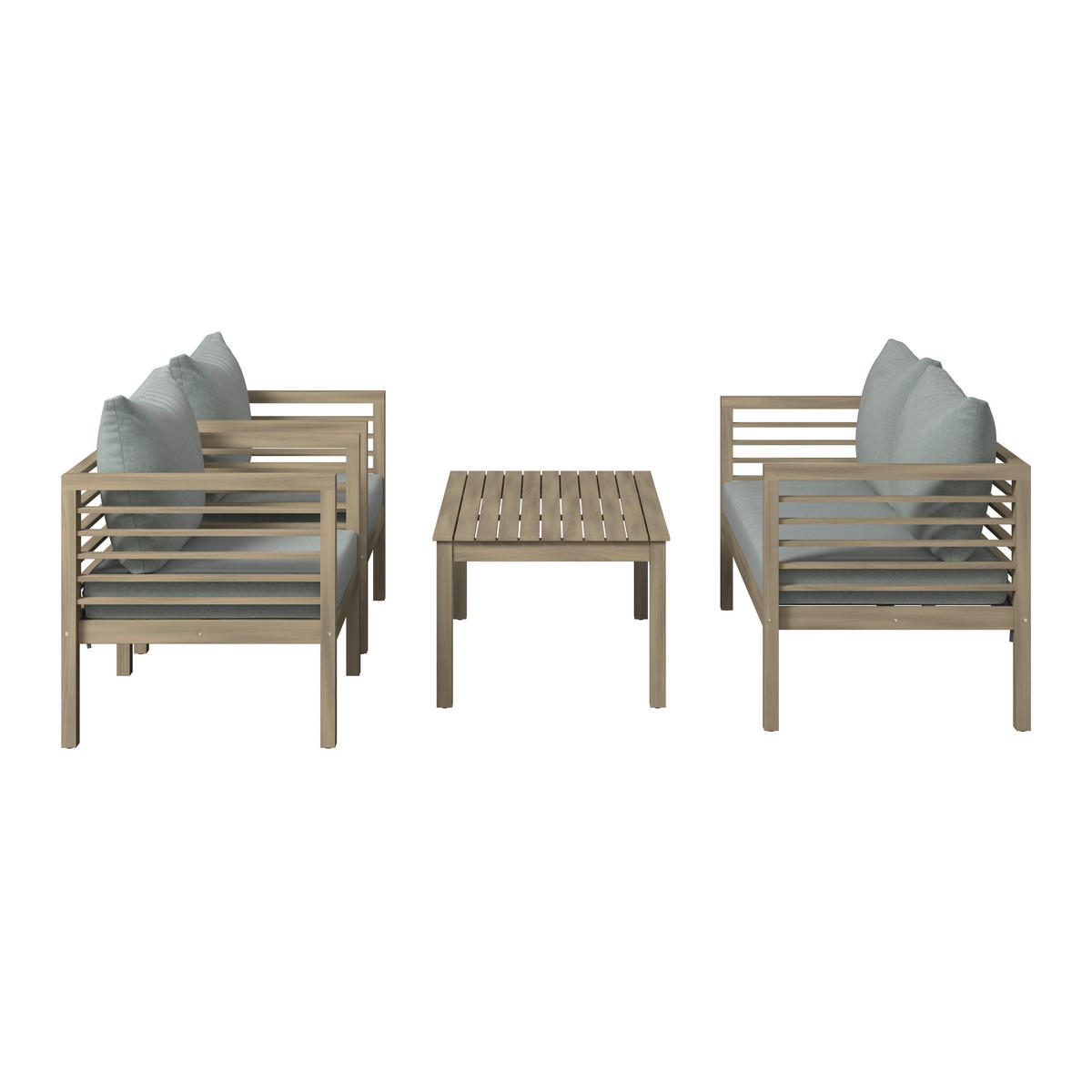 LOUNGEGARNITUR   100/43/60 cm Akazie massiv  - Akaziefarben, Natur, Holz/Kunststoff (100/43/60cm) - Ambia Garden