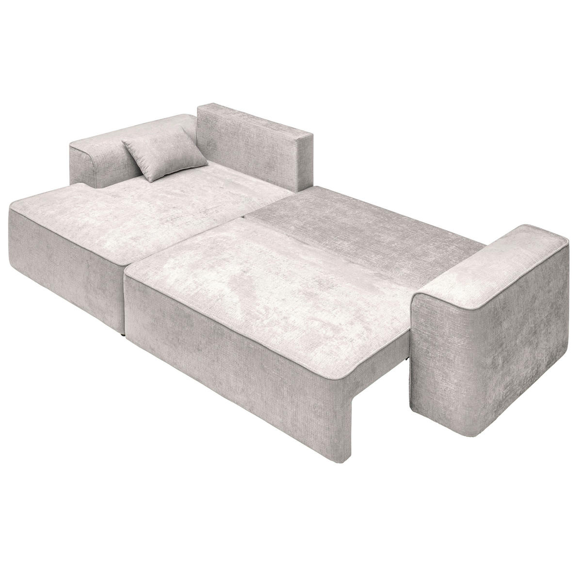 ECKSOFA in Plüsch Beige  - Beige/Blaugrau, Design, Kunststoff/Textil (152/288cm) - Xora