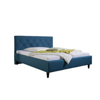 POLSTERBETT 200/200 cm,  in Blau,  - Blau/Schwarz, MODERN, Holz/Textil (200/200cm) - Livetastic