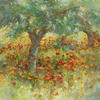 KUNSTDRUCK Johan Messely Landschaft & Natur, Bäume Les coquelicots  - Gelb/Rot, Basics, Papier (50/50cm) - Monee