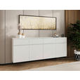 SIDEBOARD  220/80/40 cm 4 Schublade(n)  - Silberfarben/Weiß, Design, Holzwerkstoff/Kunststoff (220/80/40cm) - Xora
