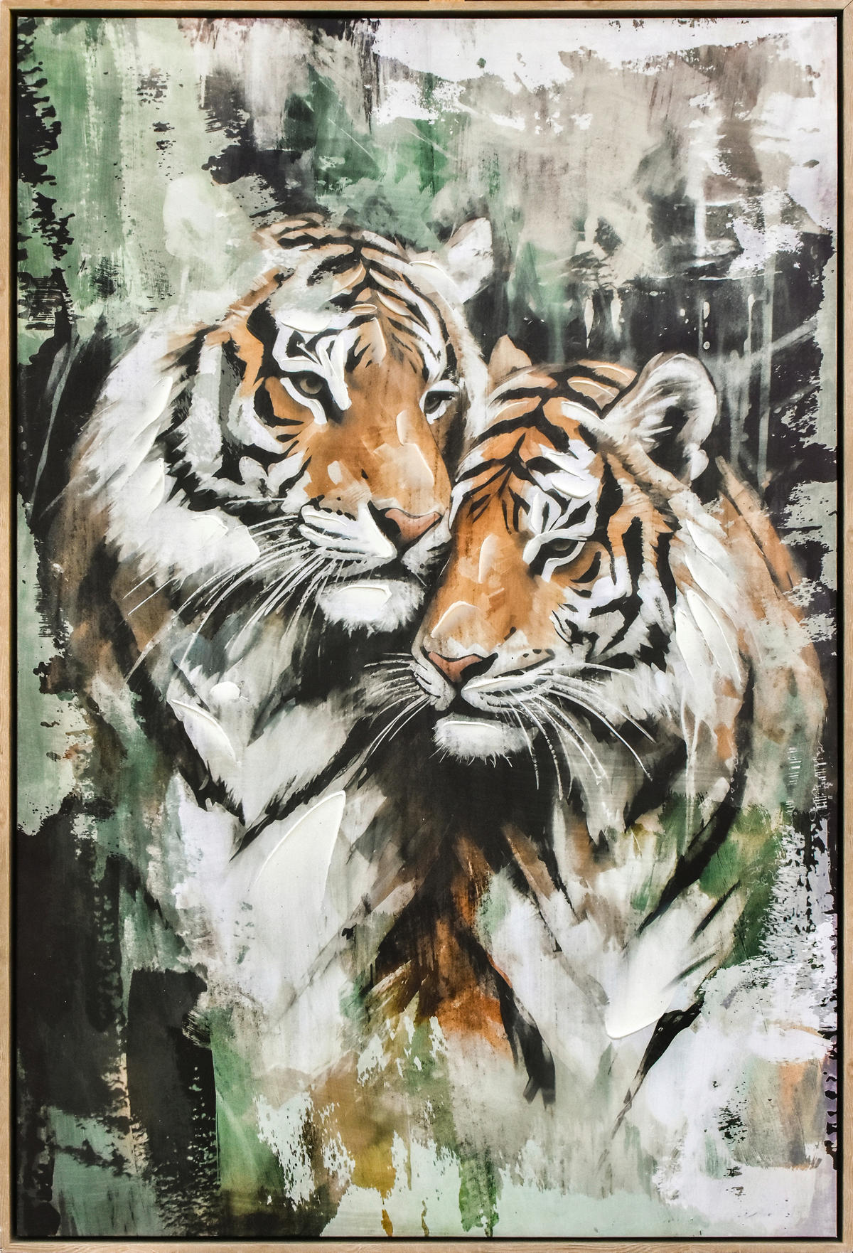 ÖLGEMÄLDE Tiere 80/120 cm  - Naturfarben/Grün, LIFESTYLE, Holzwerkstoff/Kunststoff (80/120cm) - Monee