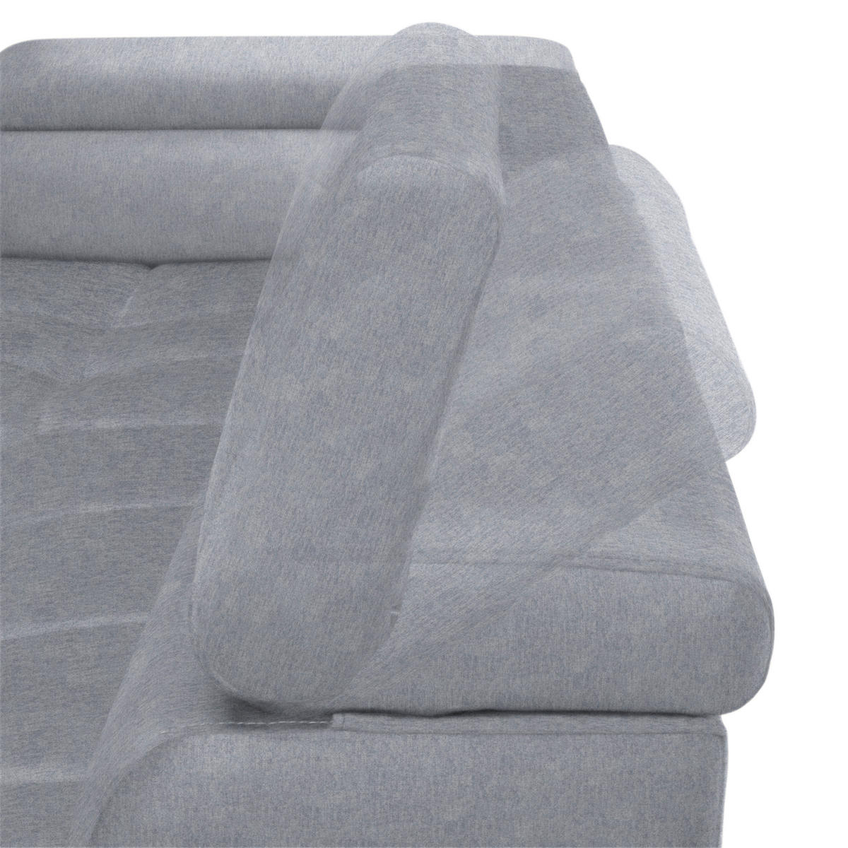 ECKSOFA in Samt, Webstoff Hellgrau  - Hellgrau/Schwarz, Design, Textil/Metall (177/270cm) - Welnova