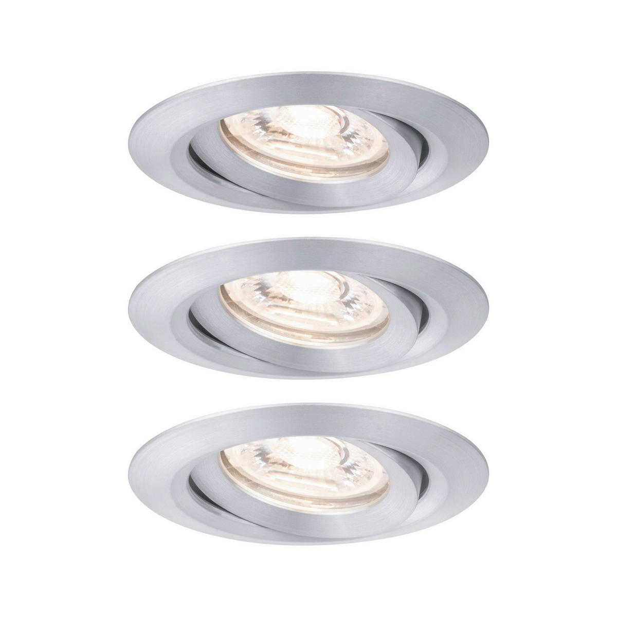 LED-EINBAUSPOT SET 6,6 cm  - Alufarben, Design, Metall (6,6cm) - Paulmann
