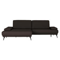 ECKSOFA JOOP! STUDIO in Echtleder Schwarzbraun  180/301 cm  - Schwarzbraun/Schwarz, KONVENTIONELL, Leder/Metall (180/301cm) - Joop!