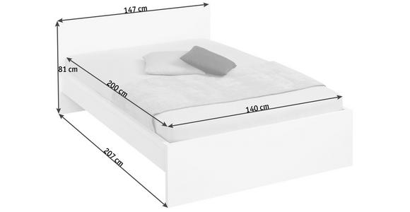 BETT 140/200 cm  in Weiß  - Weiß, Design (140/200cm) - Carryhome