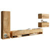 WOHNWAND 4-teilig  in Eiche Wotan 270/130/32,5 cm  - Eiche Wotan, Lifestyle, Holzwerkstoff (270/130/32,5cm) - P & B