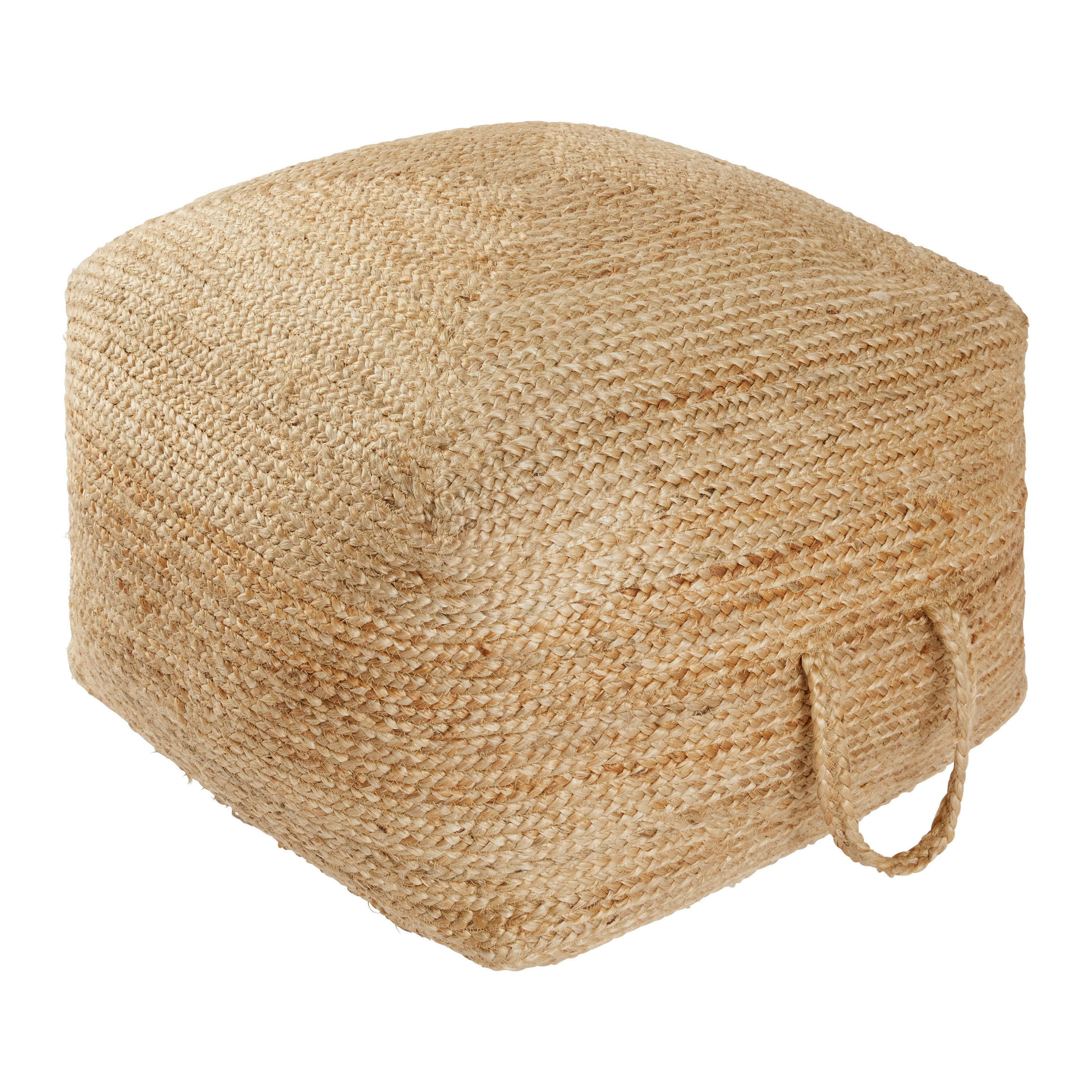 POUF Textilgeflecht Uni Beige 60/35/60 cm  - Beige, MODERN, Textil (60/35/60cm)