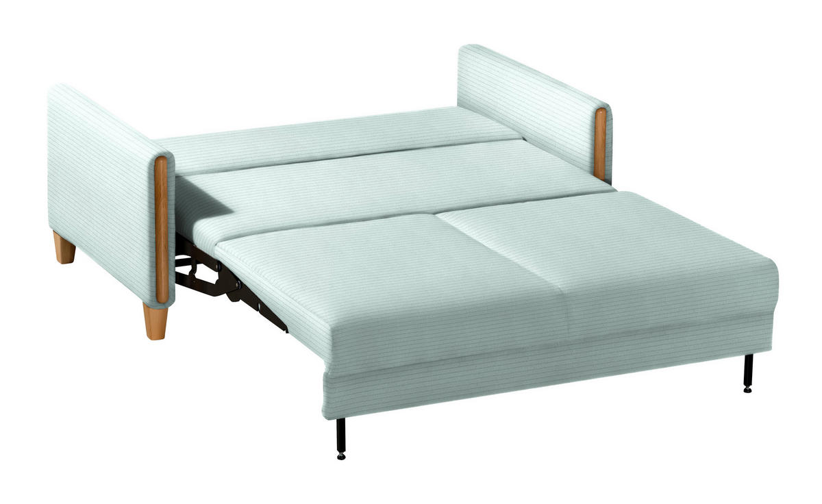 SCHLAFSOFA in Cord Hellblau, Buchefarben  - Buchefarben/Hellblau, Design, Holz/Textil (174/88/104cm) - Niels Andersson