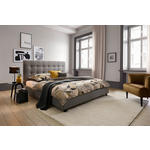POLSTERBETT Lattenrost Hellgrau 180/200 cm  - Hellgrau, MODERN, Holz/Textil (180/200cm) - Carryhome