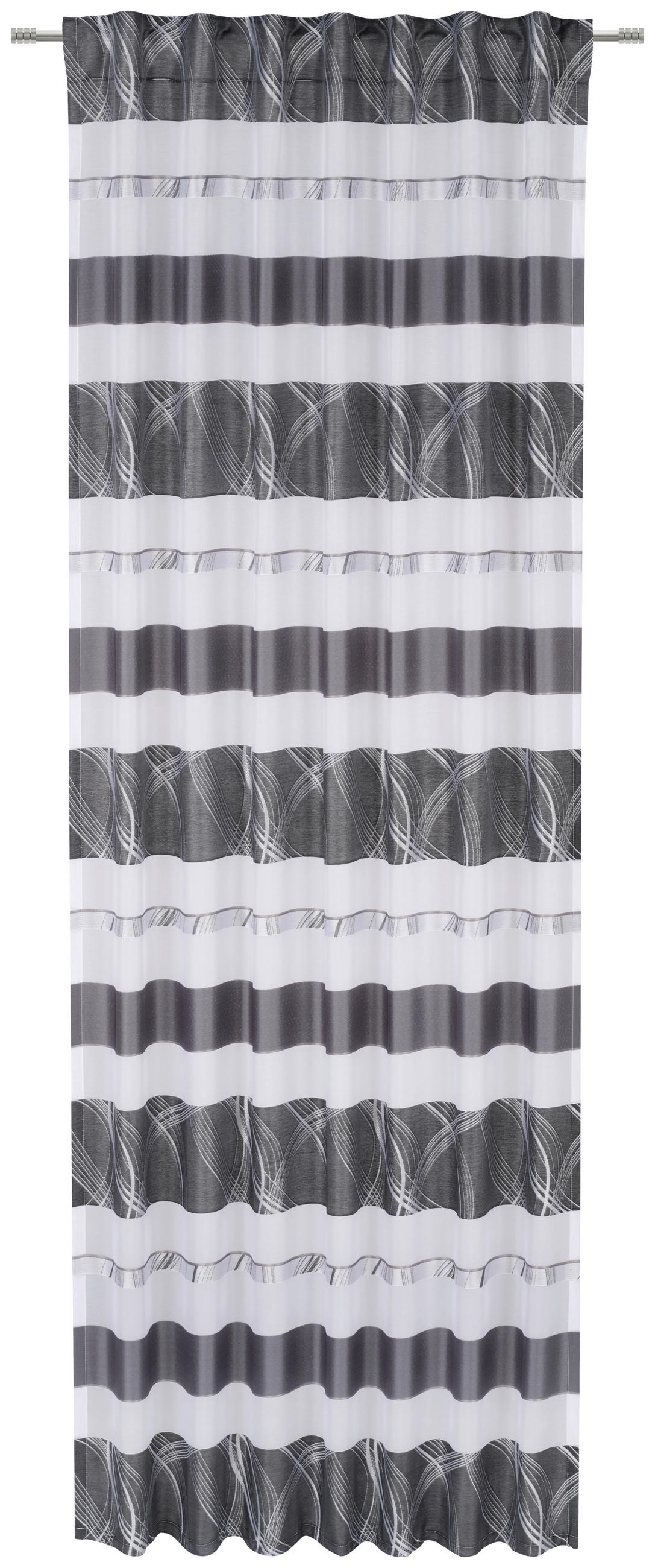 FERTIGVORHANG halbtransparent  - Schwarz, KONVENTIONELL, Textil (140/255cm) - Novel