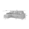 ECKSOFA Creme Flachgewebe Zierkissen, Rückenkissen, Bettkasten, Schlaffunktion, Rücken echt, Liegefläche im Originalstoff  - Creme/Schwarz, MODERN, Kunststoff/Textil (142/240cm) - Carryhome