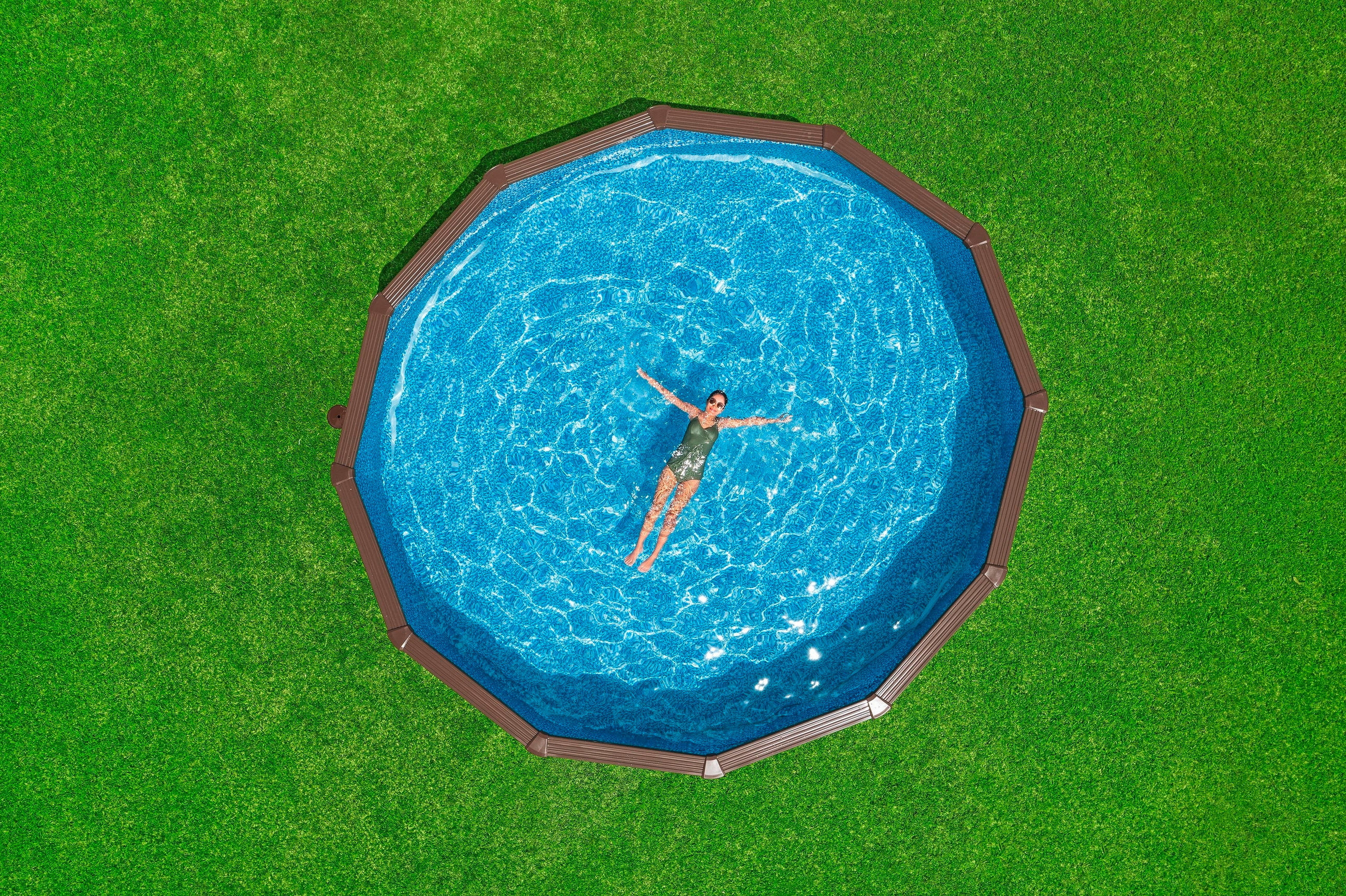 Thumbnail - Bestway Pool, Dunkelbraun, Kunststoff, Metall, Kreise, 132 cm, Freizeit, Pools und Wasserspaß, Pools, Aufstellpools