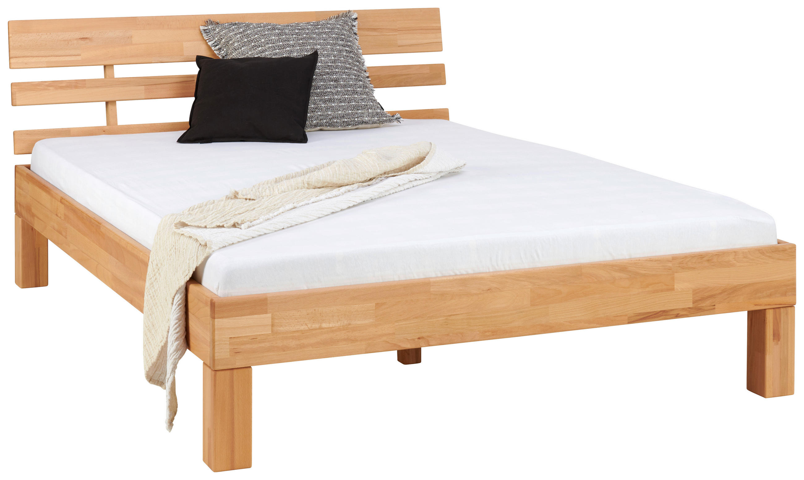 BETT 140/210 cm  in Kernbuche   - Kernbuche, Natur, Holz (140/210cm) - MID.YOU