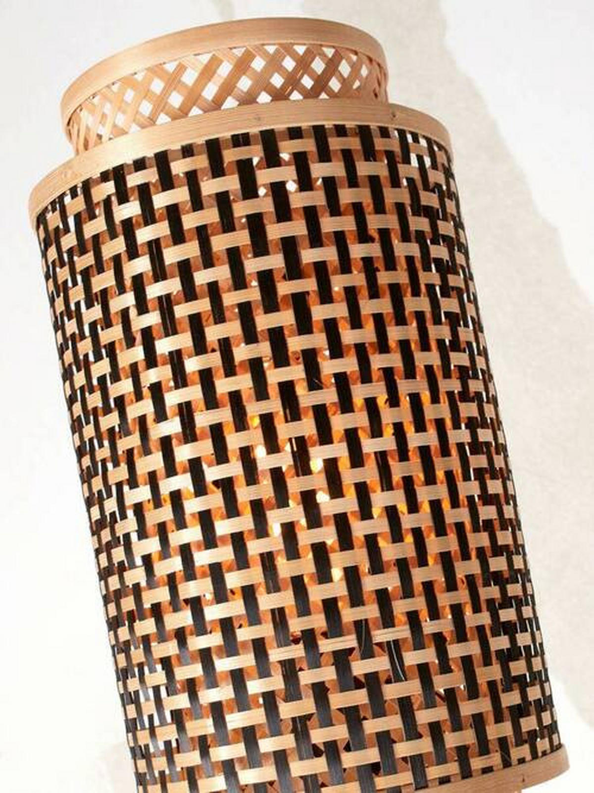 STEHLEUCHTE 20/145 cm    - Schwarz/Naturfarben, Trend, Holz (20/145cm) - Good & Mojo