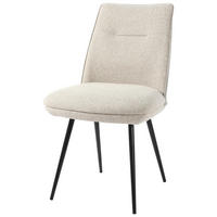 STOL, kovina, tekstil krem barve  - črna/krem barve, Design, kovina/tekstil (48/86/62cm) - Carryhome