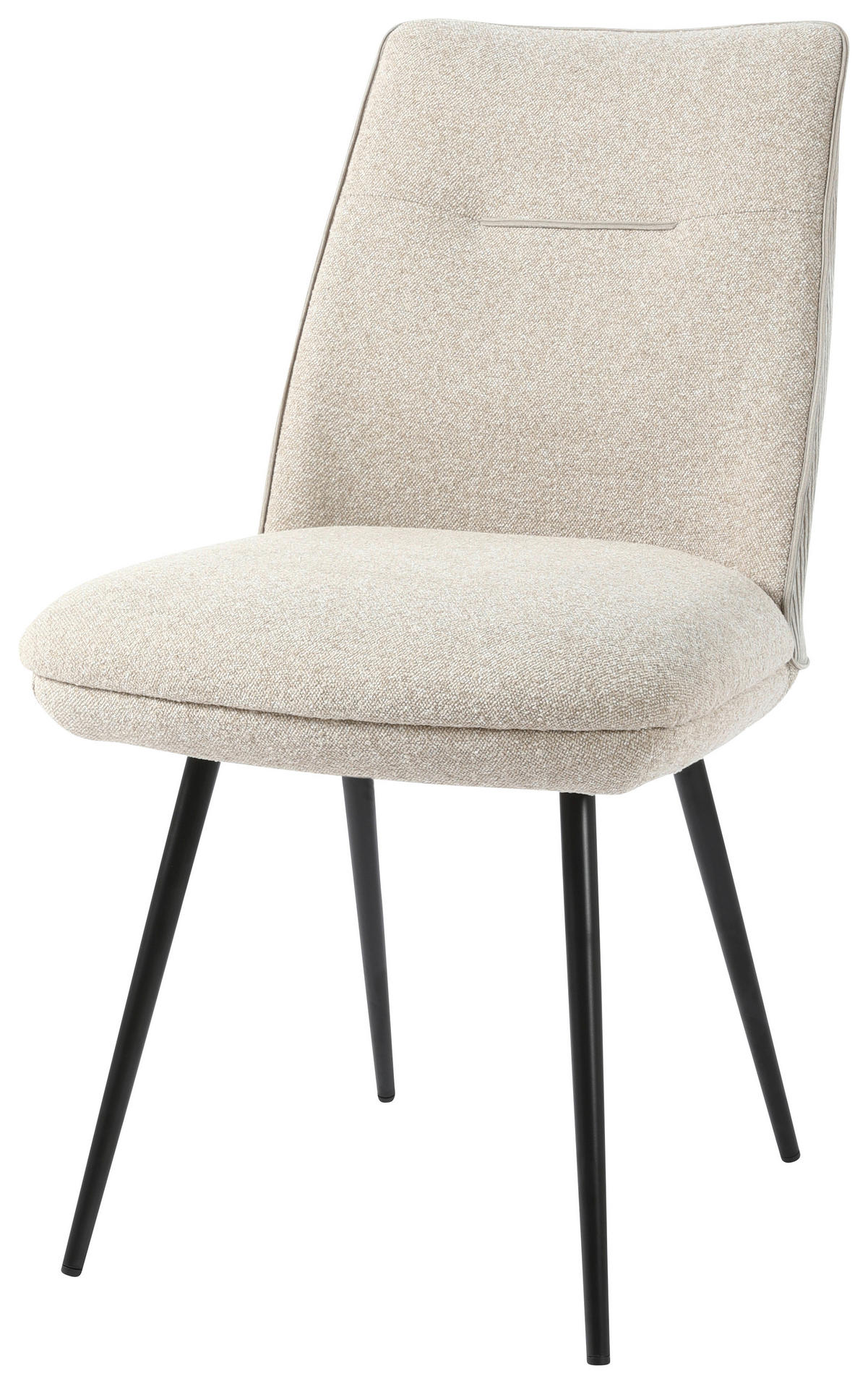 STOL, kovina, tekstil krem barve  - črna/krem barve, Design, kovina/tekstil (48/86/62cm) - Carryhome