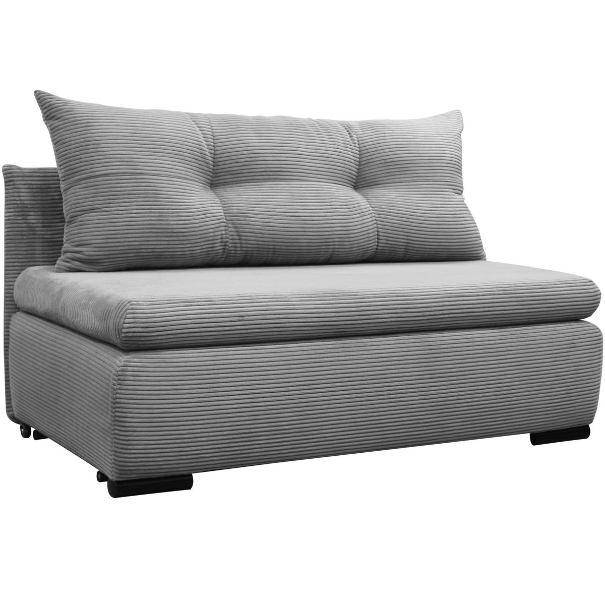 SCHLAFSOFA Cord Hellgrau  - Hellgrau/Schwarz, Design, Kunststoff/Textil (154/93/85cm) - MID.YOU