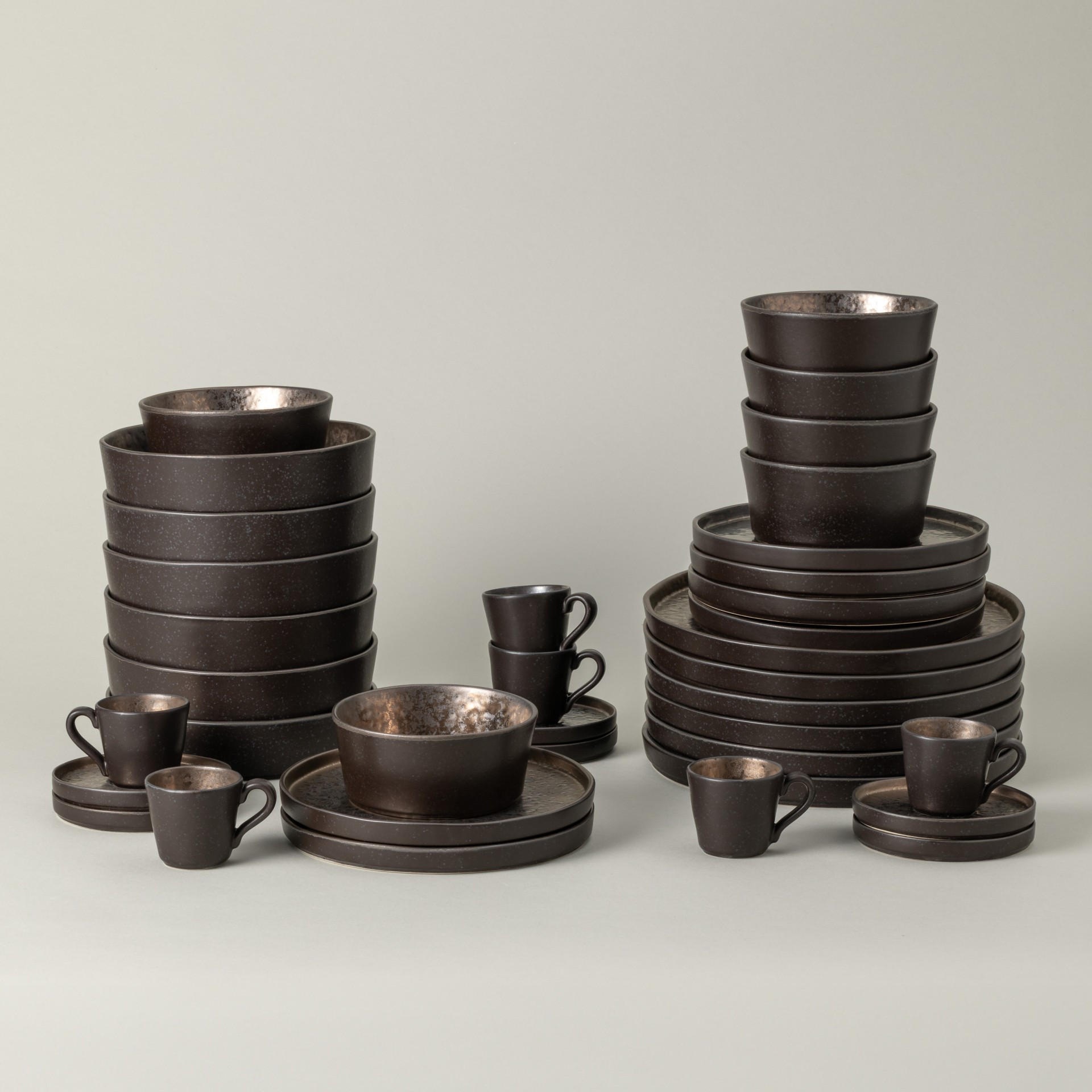KOMBISERVICE Braun, Bronzefarben LAGOA 30-teilig 6 Personen  - Braun/Bronzefarben, Basics, Keramik - Costa Nova