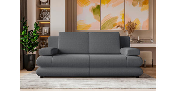 SCHLAFSOFA  in Mikrofaser Dunkelgrau  - Dunkelgrau/Schwarz, KONVENTIONELL, Kunststoff/Textil (212/93/90cm) - Carryhome