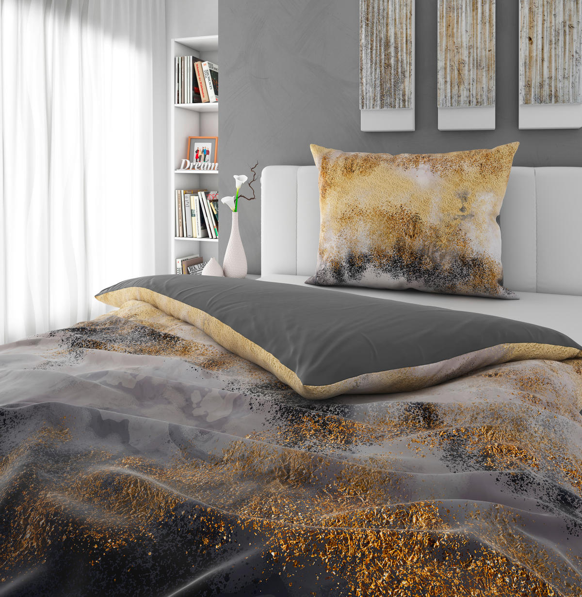 OBOJSTRANNÁ POSTEĽNÁ BIELIZEŇ, satén, viacfarebná, 140/200 cm - viacfarebná, Konventionell, textil (140/200cm) - Novel