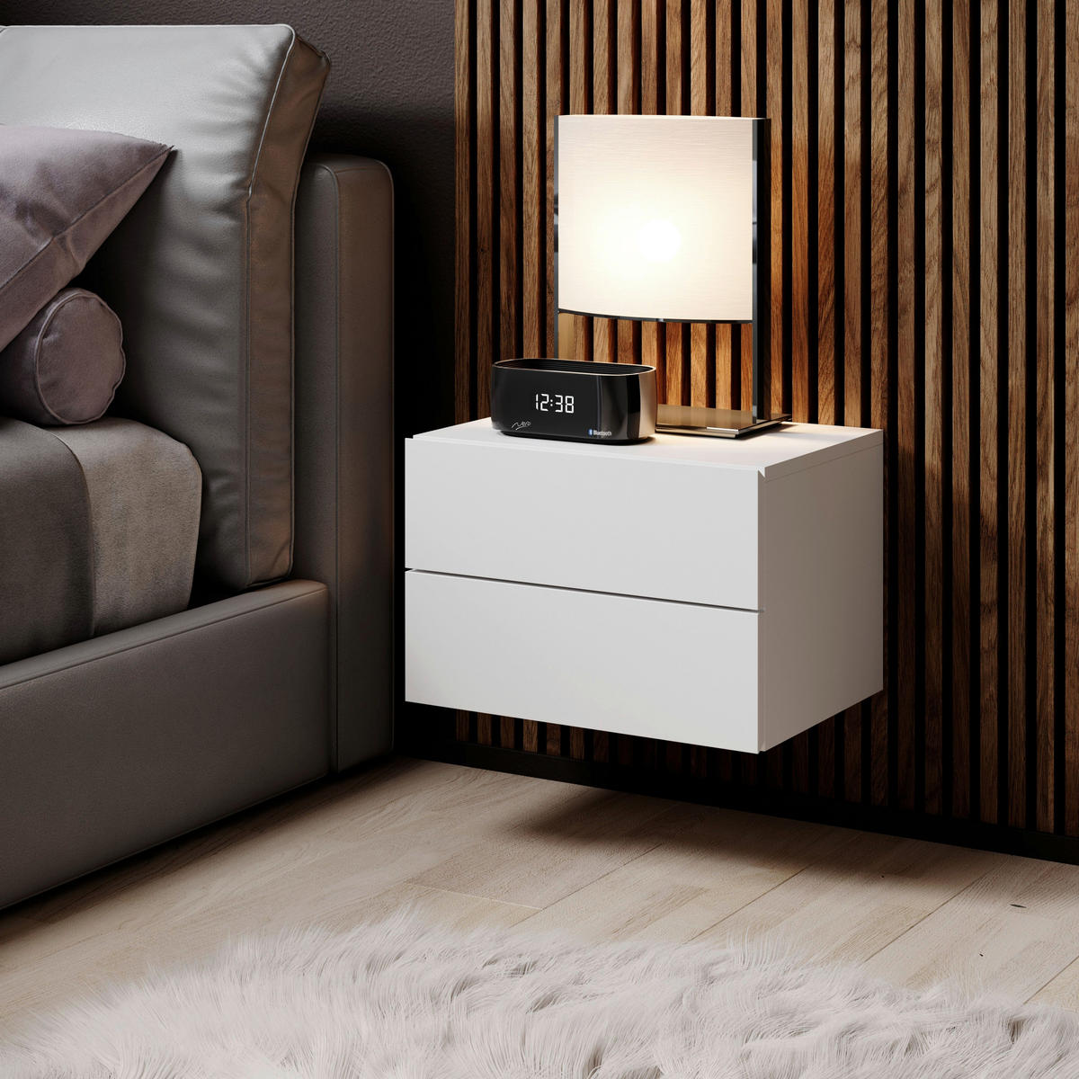 NACHTSCHRANK  - Weiß, MODERN, Holzwerkstoff (42/28cm) - Livetastic