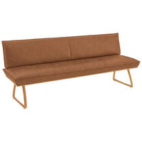 SITZBANK 214/88/66 cm  in Cognac, Wildeiche  - Wildeiche/Eichefarben, Design, Leder/Holz (214/88/66cm) - Koinor