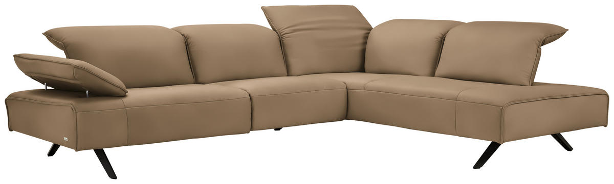 ECKSOFA  in Echtleder Sandfarben  290/230 cm  - Sandfarben/Anthrazit, Design, Leder/Metall (290/230cm) - Johann Jakob