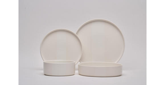 KOMBISERVICE Kyoto striscia 16-teilig  - Weiß, Trend, Keramik - Novel