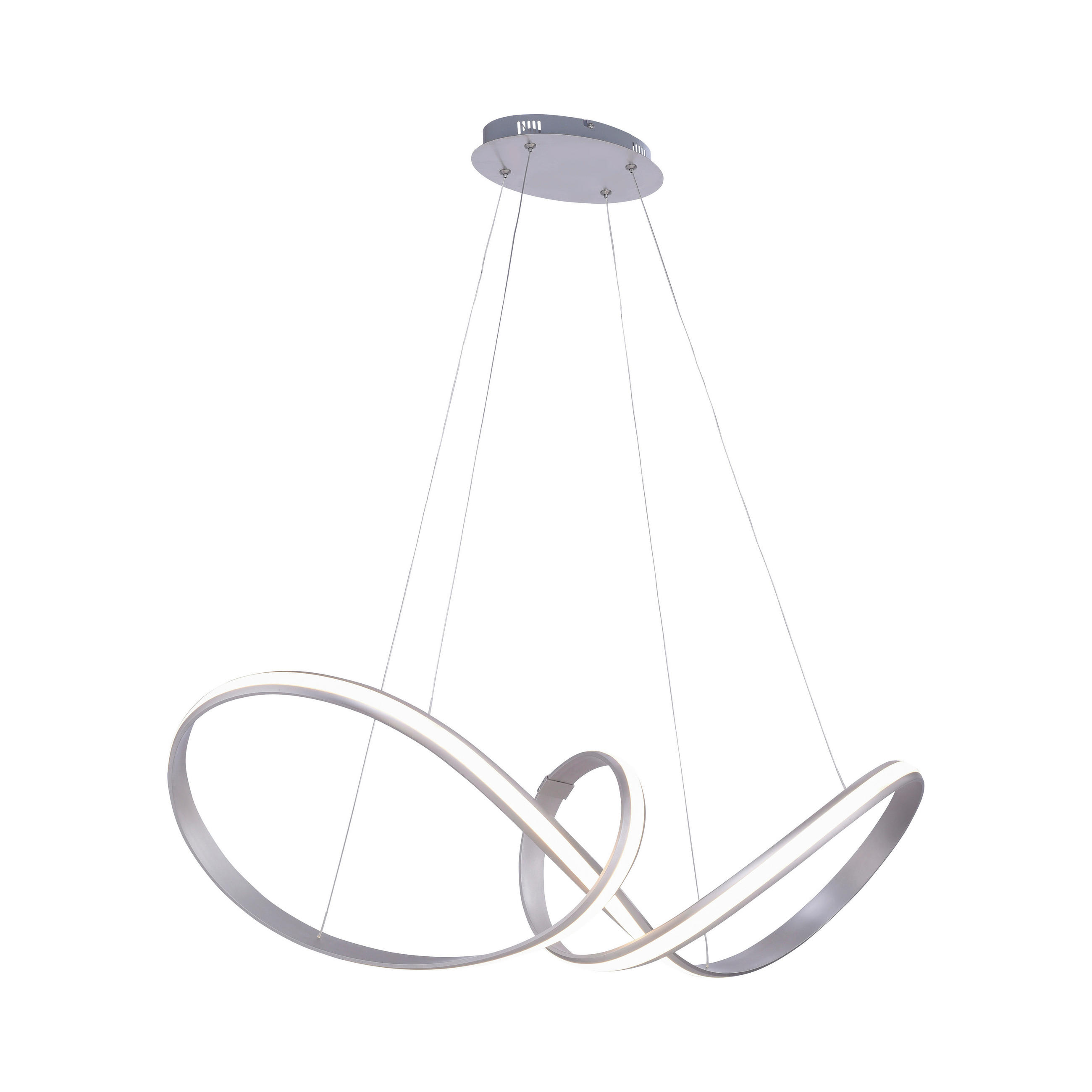 Lustră Led  - argintiu, Design, plastic/metal (91cm)