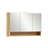 SPIEGELSCHRANK 100/64/20 cm  - Chromfarben/Eiche Wotan, Natur, Glas/Holzwerkstoff (100/64/20cm) - Xora