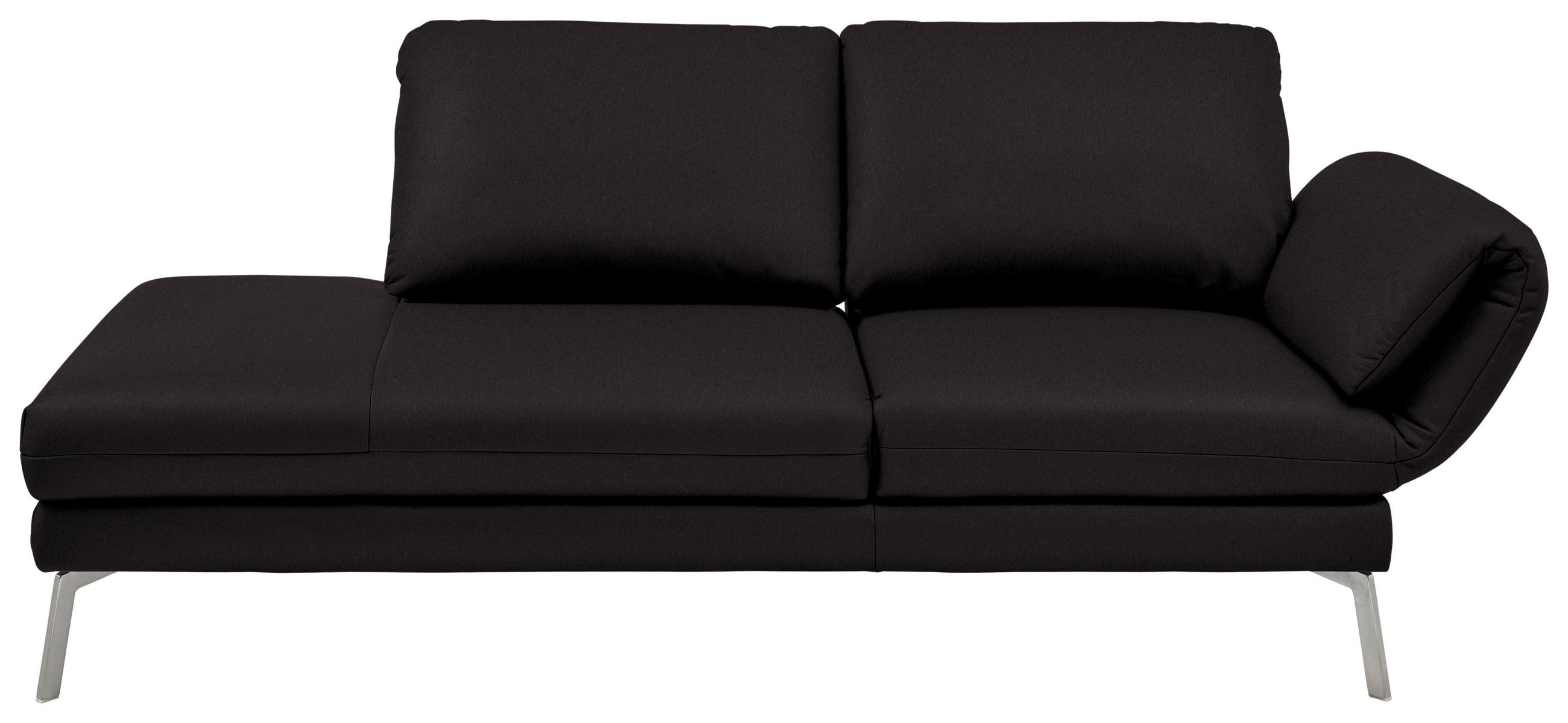 RÉCAMIERE Echtleder Dunkelbraun  - Chromfarben/Dunkelbraun, Design, Leder/Metall (209/85-109/95-16cm) - Dieter Knoll